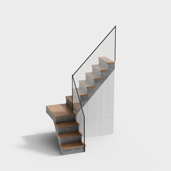 Modern Gray Staircase 3D Model