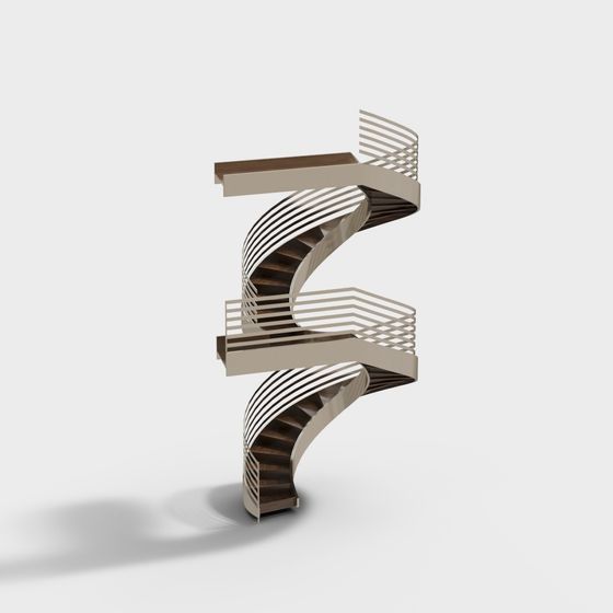 Unique Spiral Staircase 3D Model for Modern Architecture