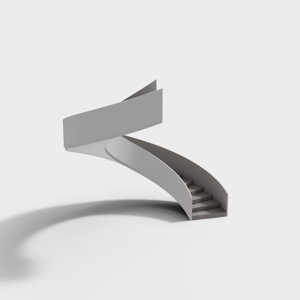 Low-Poly Minimalist Staircase 3D Model – Concrete Design