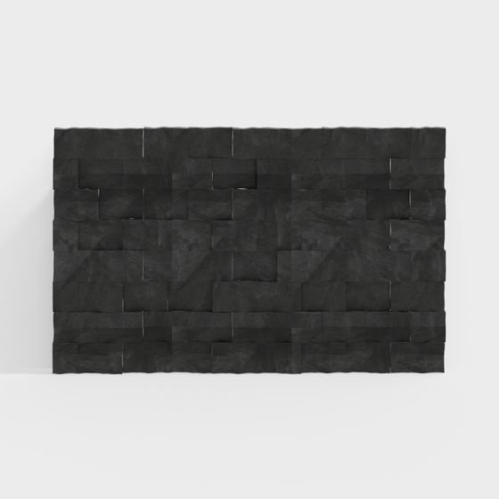 Elegant Black Slate Wall 3D model for Creative Projects