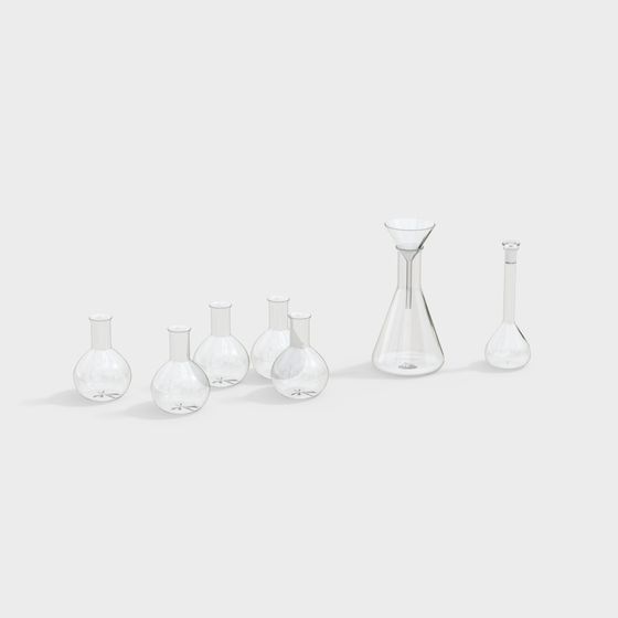 Elegant Laboratory Glassware 3D Model Collection