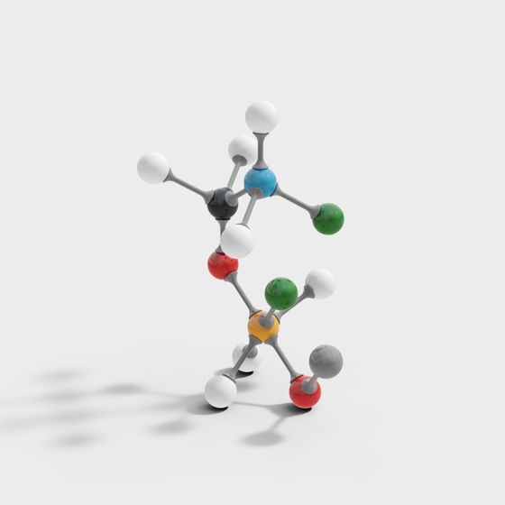 Modern Laboratory Supplies 3D Model in Green and Gray