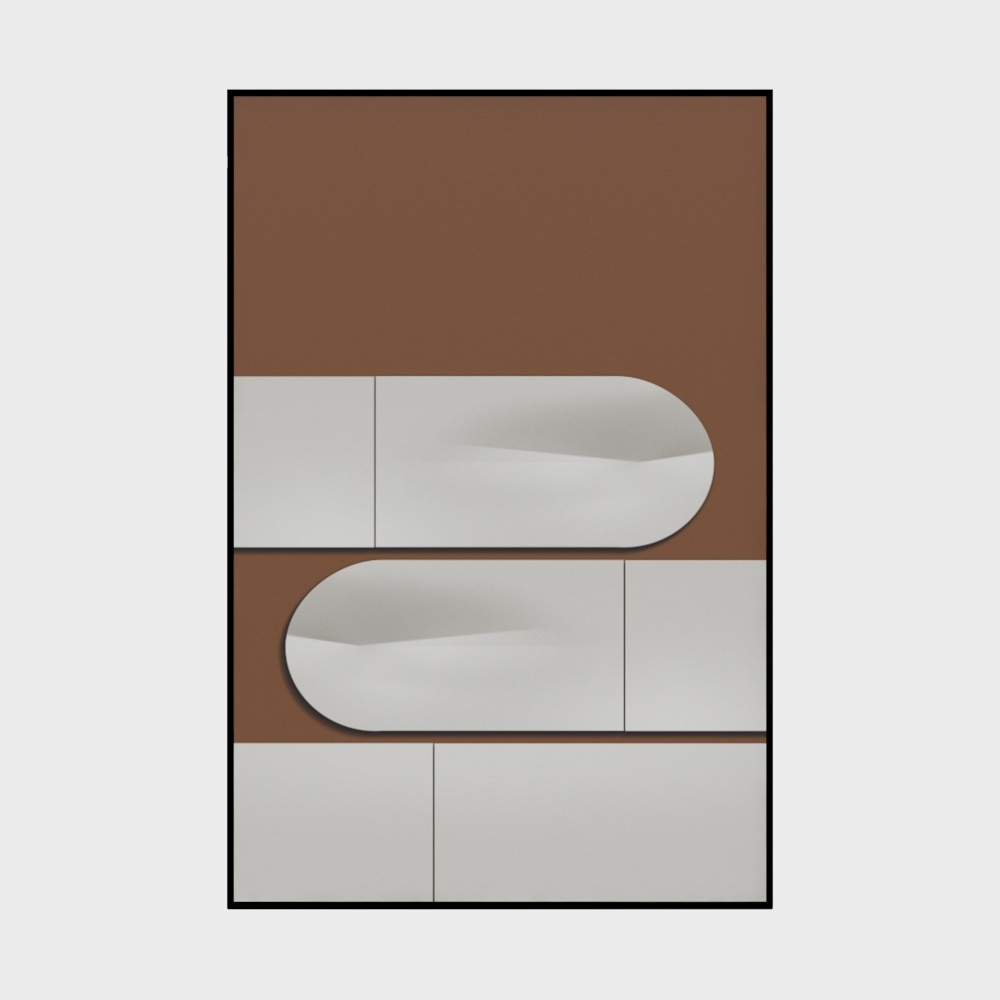 Lebangde Painting 3D Model - Modern Art in Brown
