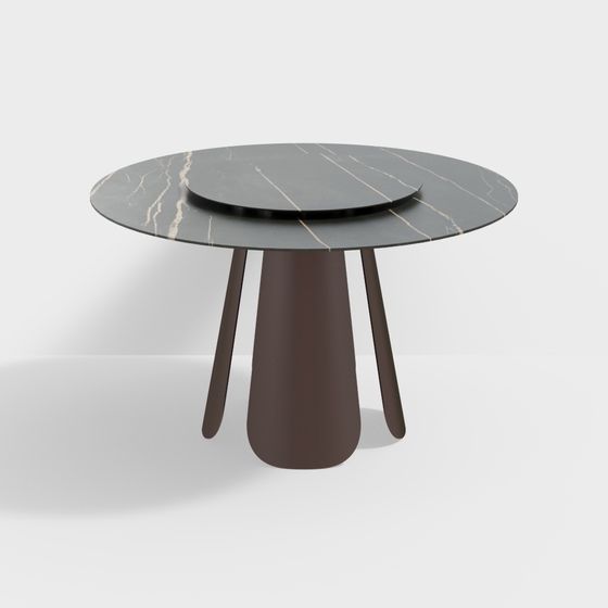 Modern Low-Poly Round Table 3D model