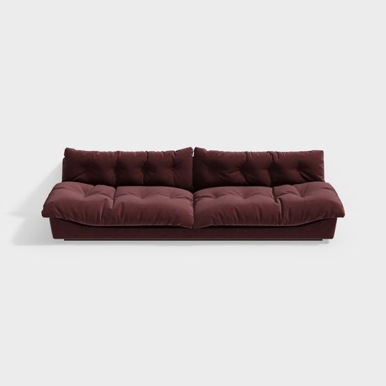 Elegant Low-Poly 3D Sofa Model for Modern Interiors