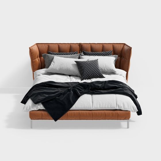 Elegant 3D Bed Model for Modern Home Design