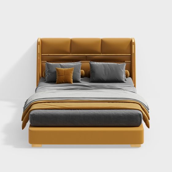 Cozy Retreat 3D model Bed for Modern Interiors