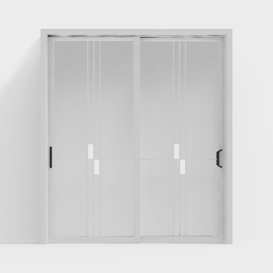 Elegant Glass Sliding Door 3D model for Modern Interiors
