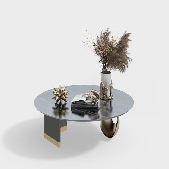 Modern Low-Poly Round Table 3D model Design