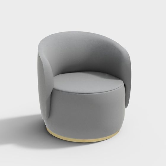 Elegant Round Sofa Chair 3D model for Modern Interiors