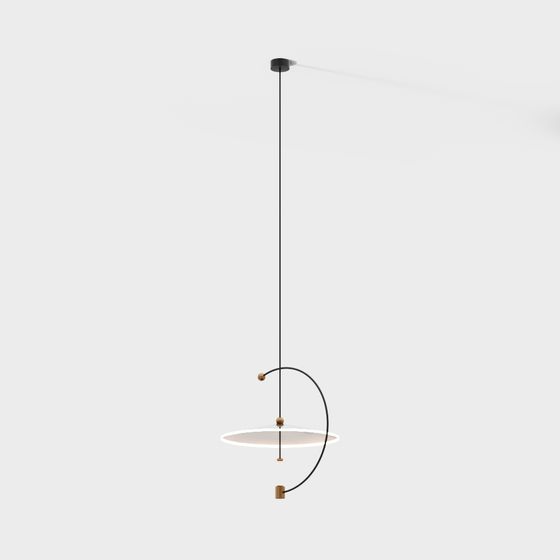 Minimalist Pendant Light 3D model for Modern Interiors
