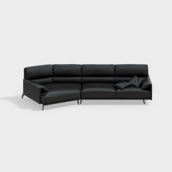 Elegantly Modern Low-Poly Sofa 3D model