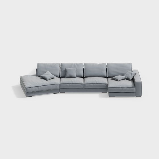 Urban Comfort Low-Poly Sofa 3D model