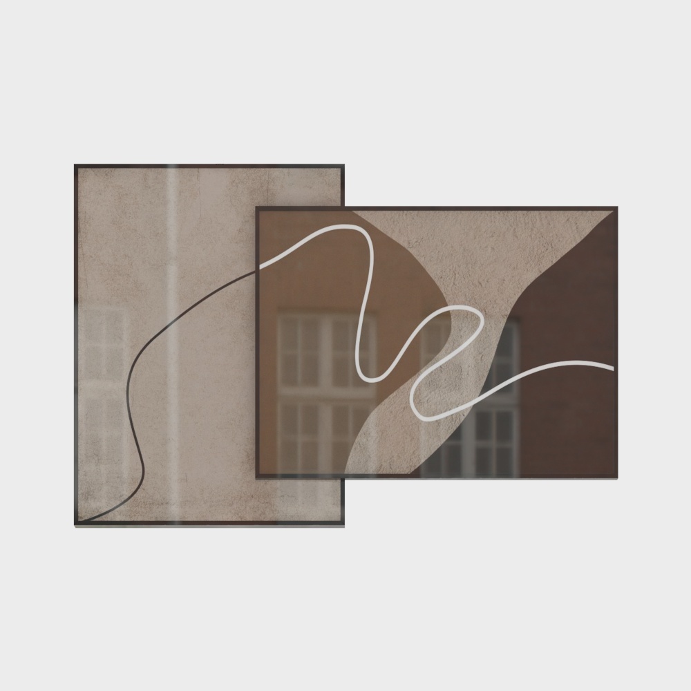 Lebangde Modern Art Decorative Painting 3D Model in Brown