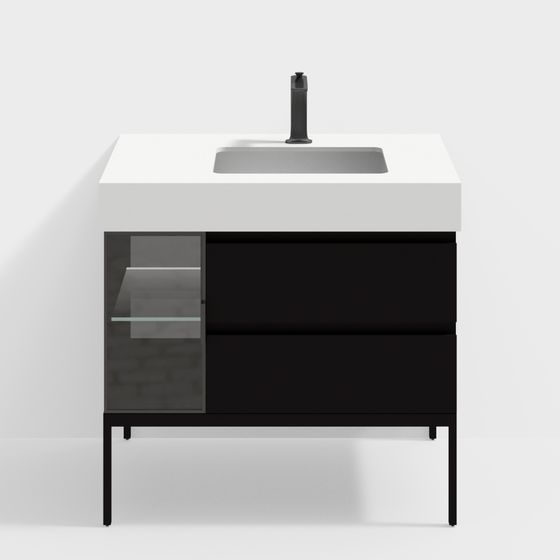 Elegant Modern Minimalist Bathroom Cabinet 3D model