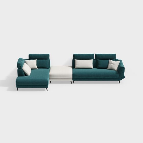 Modern Low-Poly Sofa 3D Model