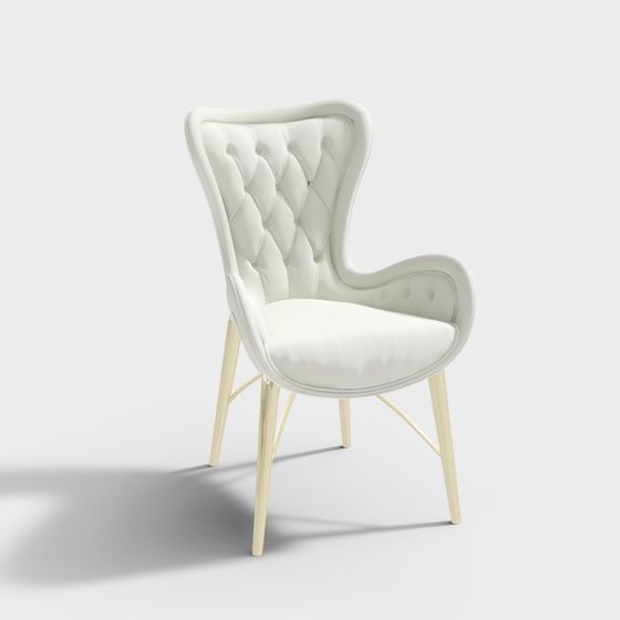Stylish Wingback Chair 3D model for Modern Interiors
