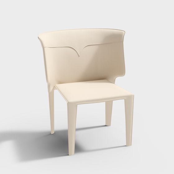 Sleek Streamlined Dining Chair 3D model