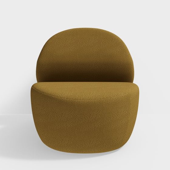 Stylish Round Sofa Chair 3D model for Modern Interiors
