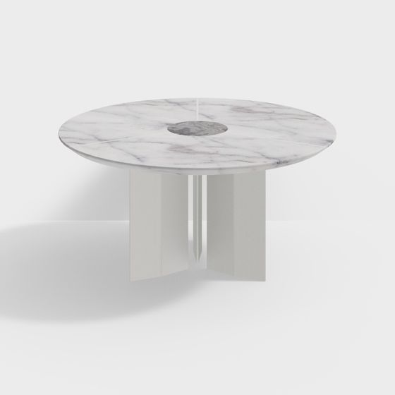Stylish Marble Dining Table 3D model for Contemporary Spaces