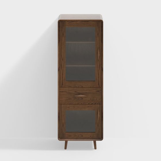 Mid-Century Display Cabinet 3D model for Versatile Interiors