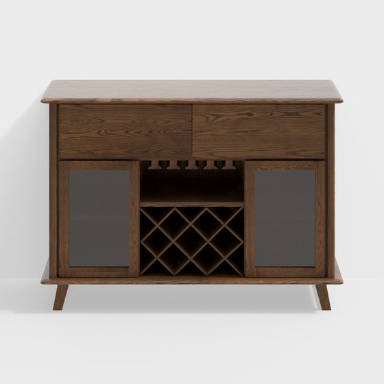 Minimalist Low-Poly Bar Cabinet 3D model