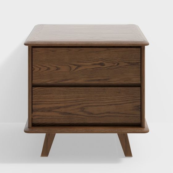 Minimalist Nordic Nightstand 3D model for Modern Interiors