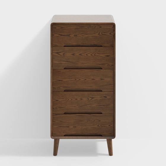 Stylish Wooden Drawer Chest 3D model for Modern Spaces