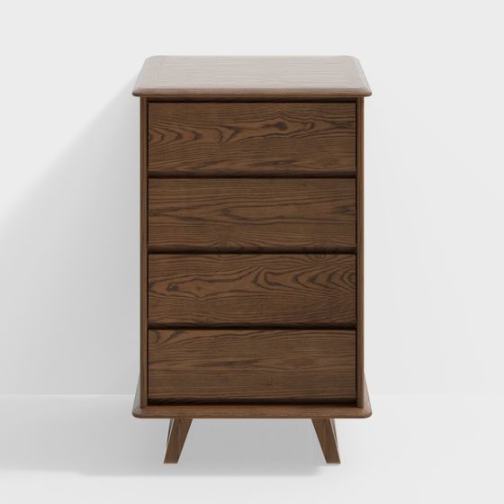 Elegant Low-Polygon Bedside Table 3D model