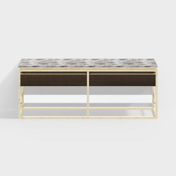 Stylish Marble TV Stand 3D model for Contemporary Spaces