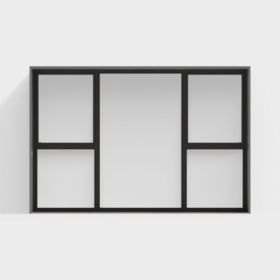 Industrial Low-Poly Window 3D Model