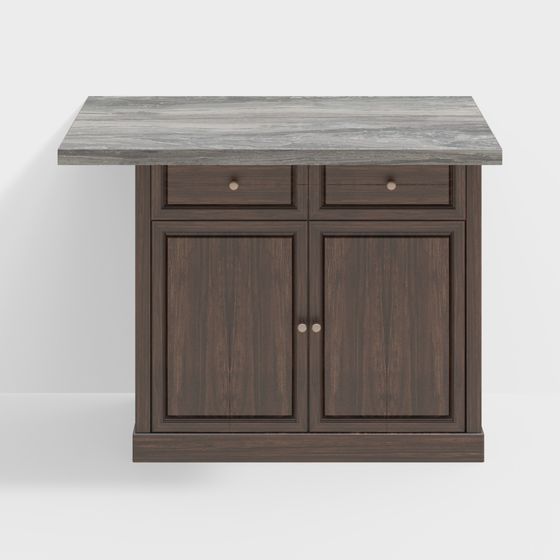 Vintage Kitchen Island 3D model