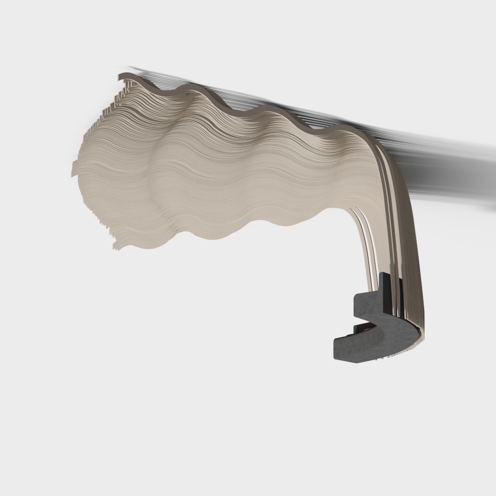 Streamlined Decorative Corner 3D Model – Metallic Low-Poly Design