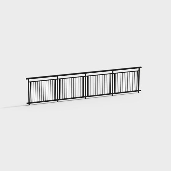 Stylish Black Urban Fence 3D model