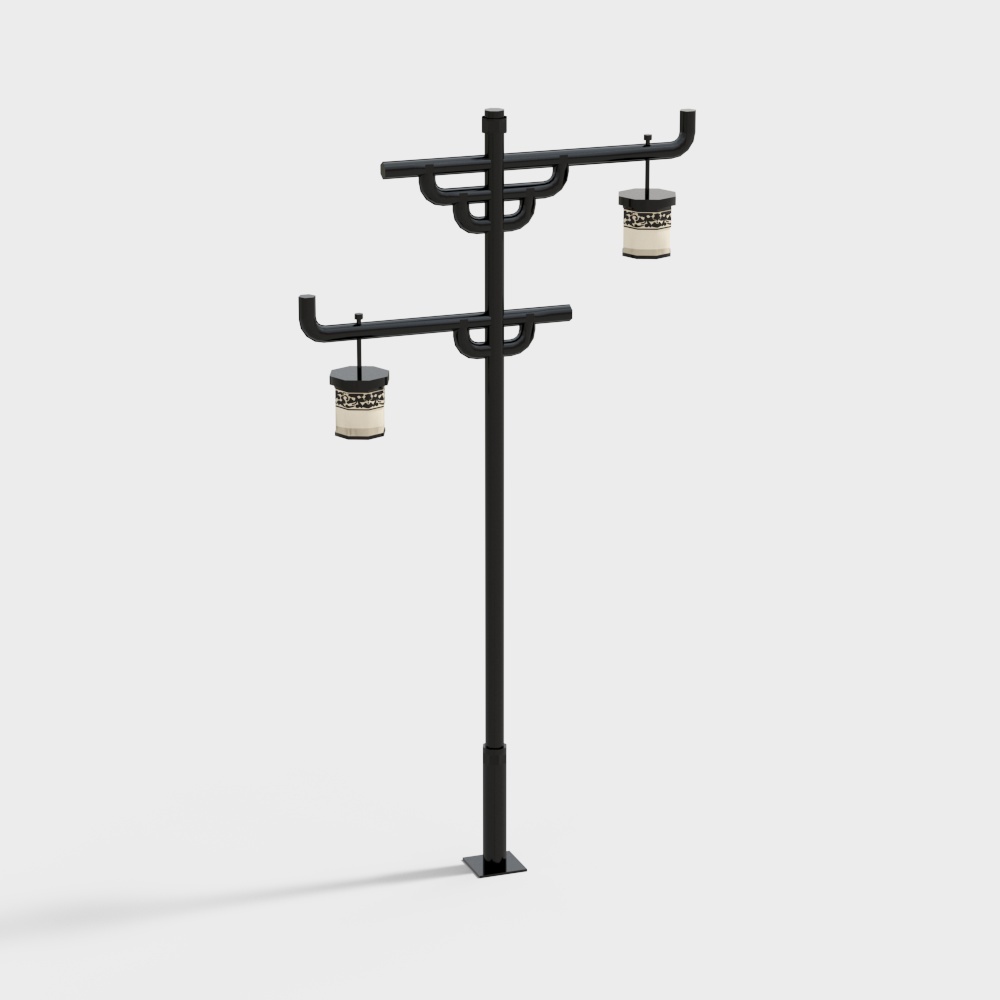 Elegant 3D Outdoor Street Lamp Model