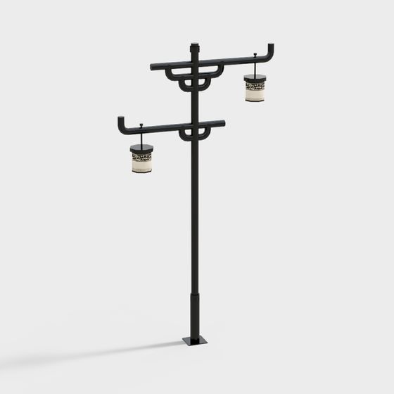Elegant 3D Outdoor Street Lamp Model