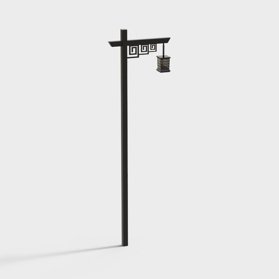 Elegant Low-Poly Street Lamp 3D model