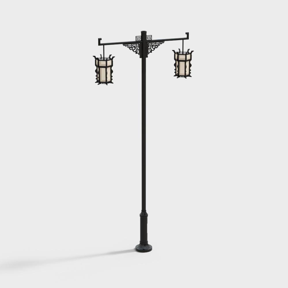 Lumière de rue de style jardin chinois extérieur - lumière de rue bilatérale 4