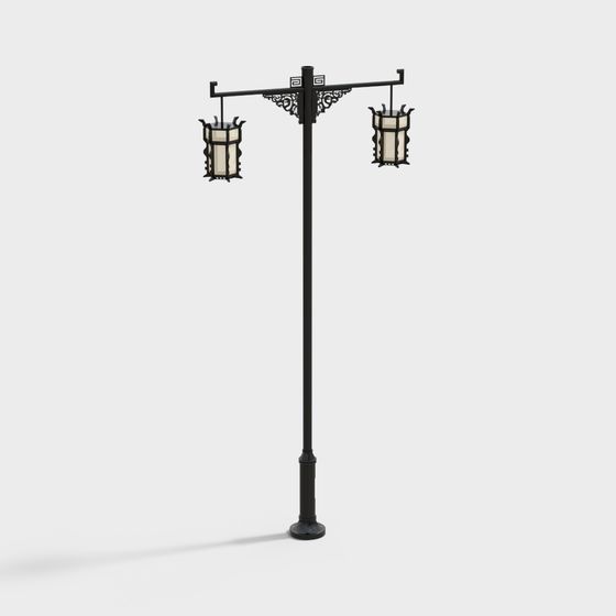 Lumière de rue de style jardin chinois extérieur - lumière de rue bilatérale 4