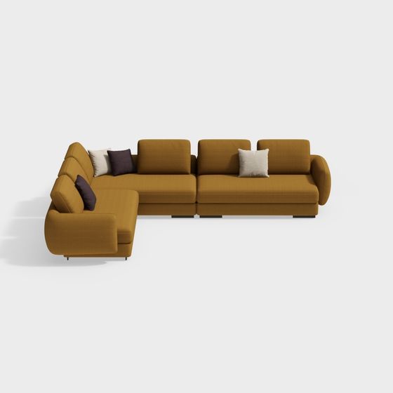 Chic Low-Poly Sofa 3D Model for Contemporary Spaces