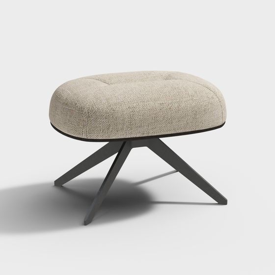 Elegant Ottoman 3D model for Versatile Spaces