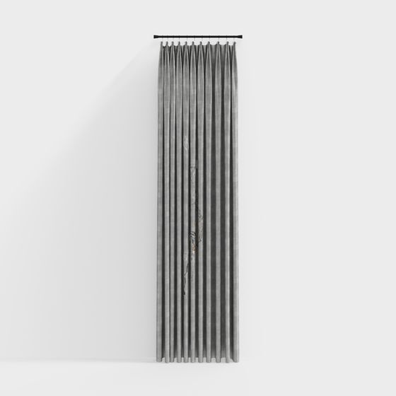 Stylish Wrinkled Curtain 3D model for Modern Spaces