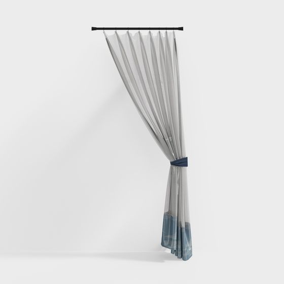 Graceful Floating Curtain 3D model for Creative Spaces