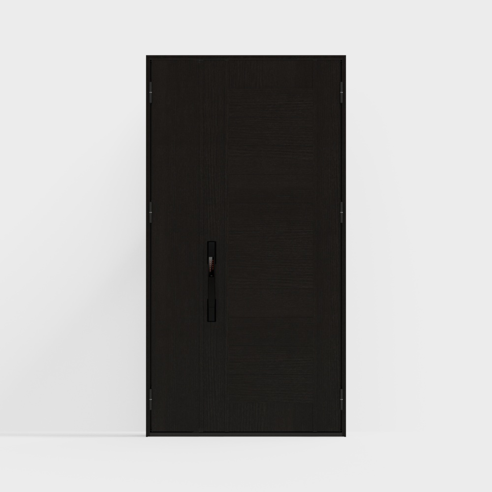 Urban Escape Low-Poly Door 3D Model – Black Wood Texture