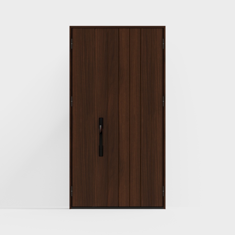 Urban Escape 3D Model Door – Brown Wood & Black Metal