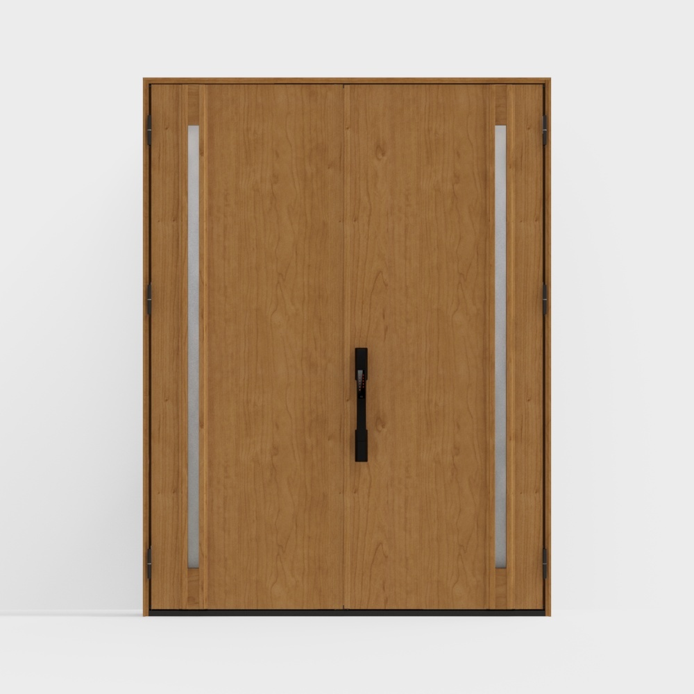 LIXIL wooden door - entrance door - G03 double door - F light brown (wood grain) -