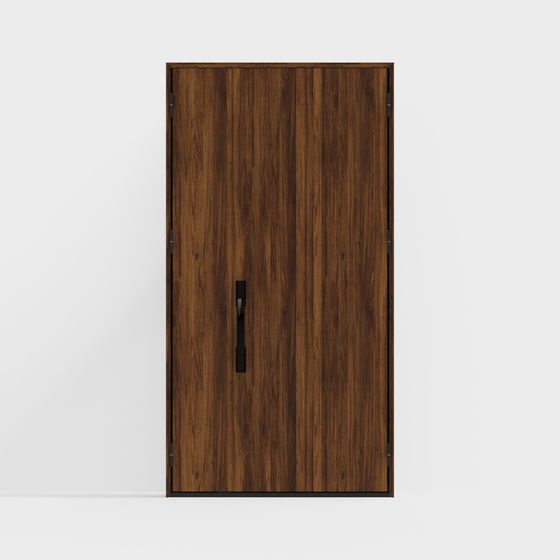 Elegant Low-Polygon Wooden Door 3D Model