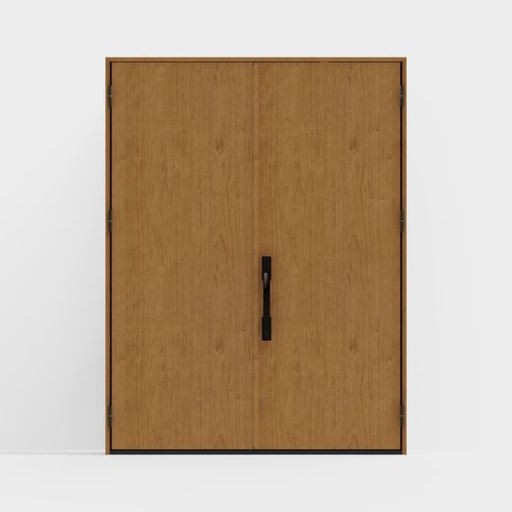 Elegant Low-Poly Wooden Door 3D model for Modern Spaces