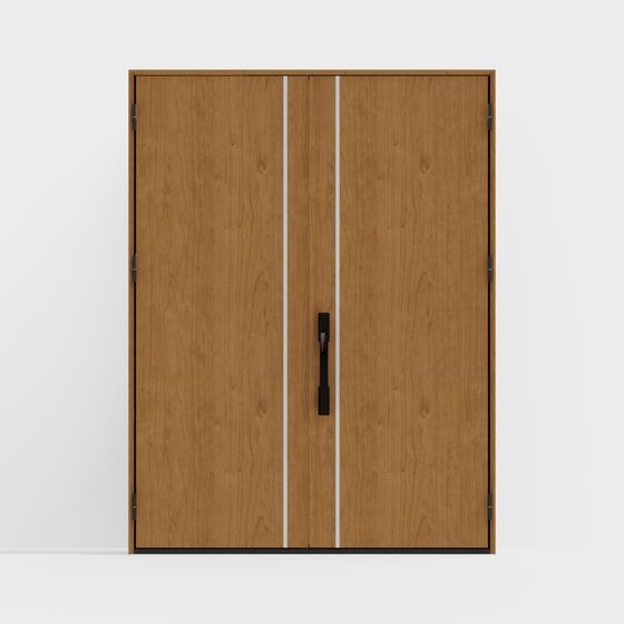 Wooden Double Door 3D model for Creative Projects