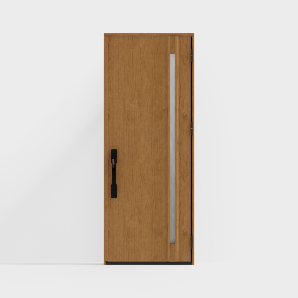 Porta in Legno LIXIL - Porta D'ingresso - G03 Foglia Singola - F Marrone Chiaro (Venatura)